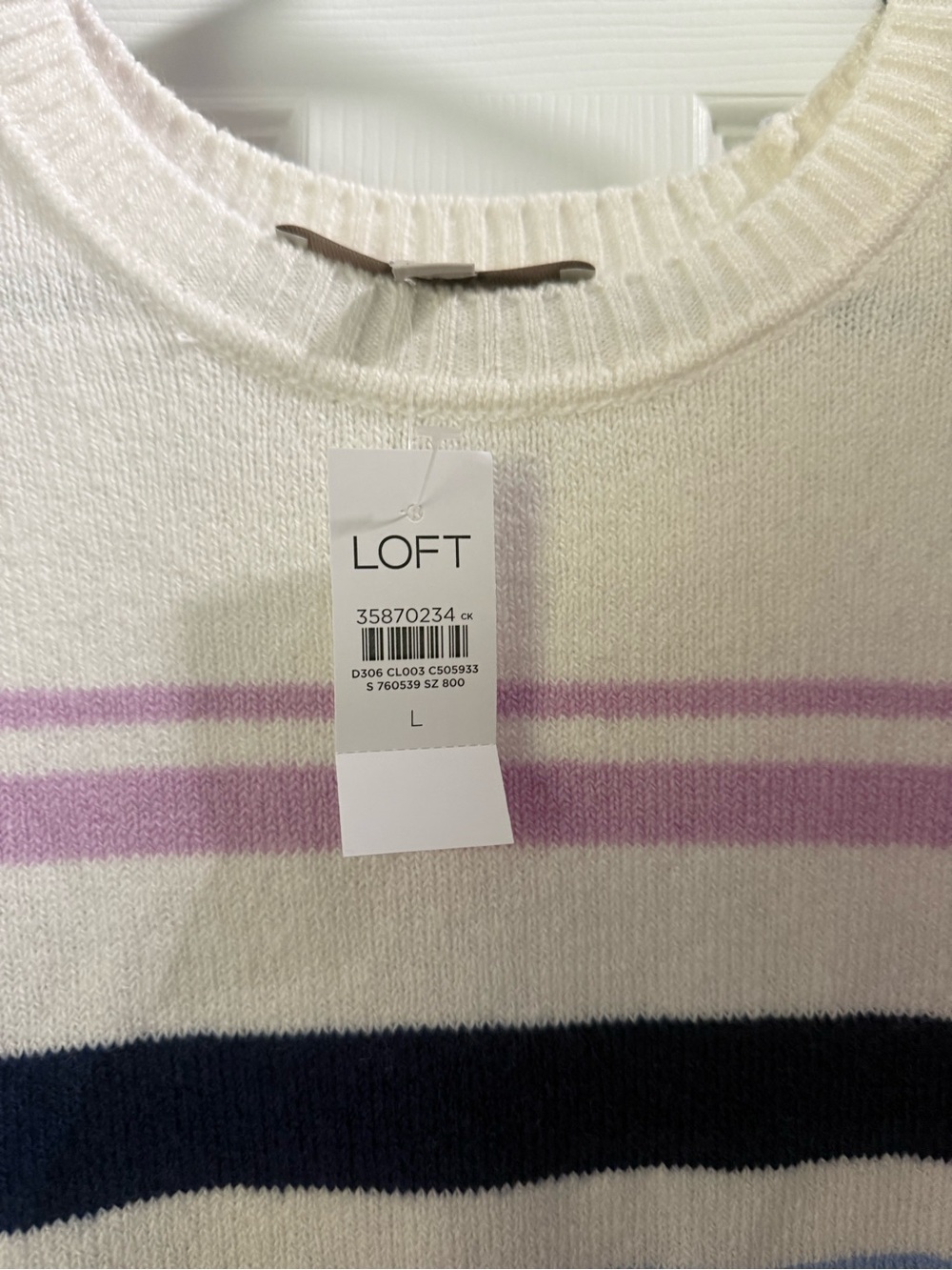 The Loft Sweater, Stripes, Size L - Picture 2 of 2